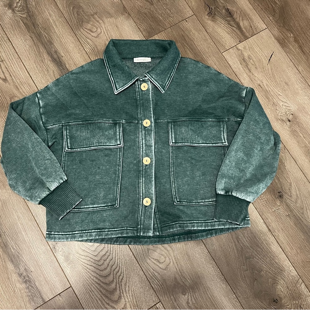 Zenana Outfitters Deep Teal Button-Front Jacket
